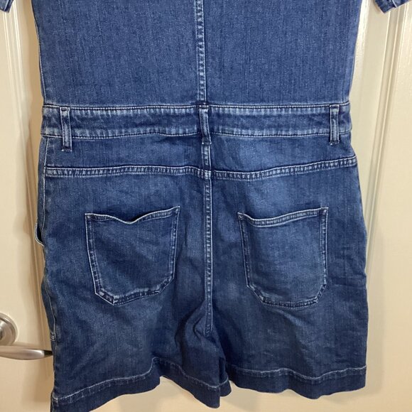 Stella McCartney Womens Blue Denim Short Sleeves Legs Jumpsuit Front Zip Pockets - Picture 7 of 10